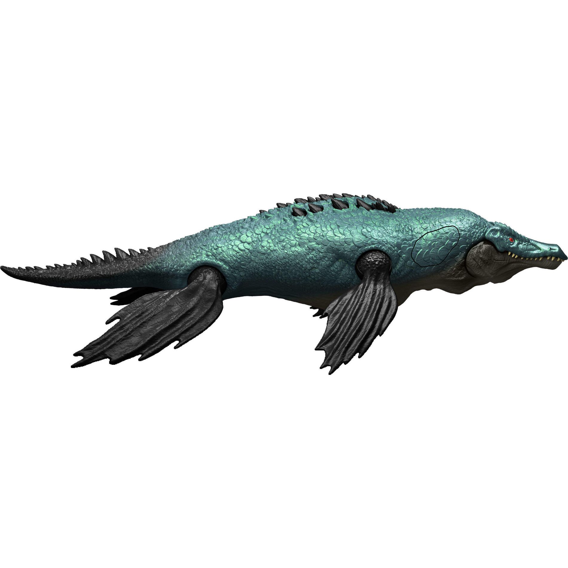 Jurassic World Gigantic Thrashers Liopleurodon Dinosaur Action Figure Toy, 2 Attacks & Evolve Feature Action Figures