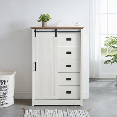 48 in. White Storage Cabinet, Suitable for Living Rooms and Bedrooms
