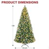Vivatrees 7.5 Ft Prelit Artificial Christmas Tree, with Warm White Lights, Partially Flocked, Metal Stand, Hinged Branches, Xmas Tree for Decor, Green - 3 of 4