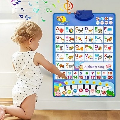 Electronic Interactive Alphabet Wall Chart - 26 Water Painting Cards - ABC Learning for Toddlers - Talking Spanish & English