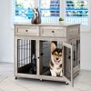 Furniture-Style Dog Crate - Modern Wooden Pet Kennel with Wheels, XXL Heavy Duty Dog Cage As End Table, Multi-Functional Living Room Pet Furniture - 2 of 4