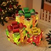 Christmas Lighted Gift Boxes: 3Pack Boxes with led Lights, Pre-lit Present Box with Bowknot - 4 of 4