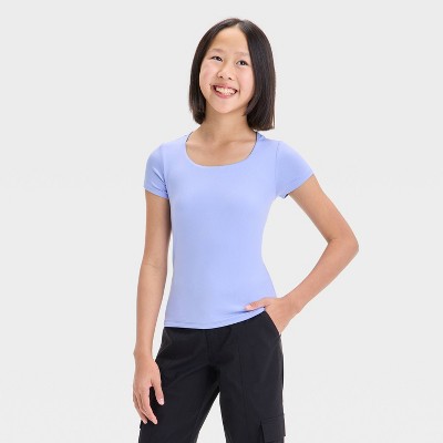 Girls' Short Sleeve Scoop Neck Super Soft T-Shirt - art class™