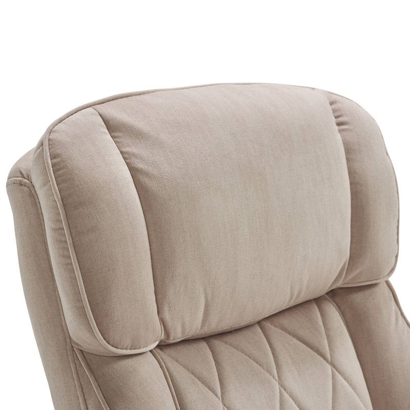 Sutherland Quilted Fabric Office Chair with Padded Arms Cream - La-Z-Boy, 4 of 20