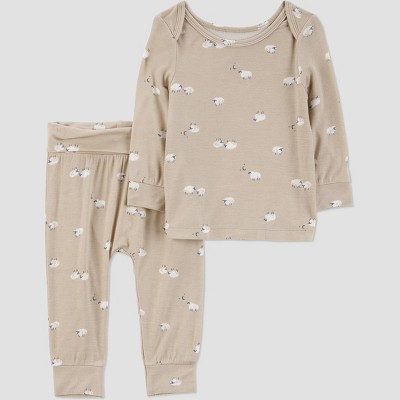 Carter's Just One You® Baby 2pc Comfy Soft Sheep Top & Bottom Set - Ivory/Brown