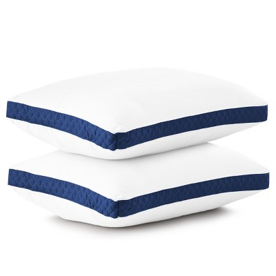 Set Of 2 Queen Size Pillows Microfiber Gusseted Pillows For Stomach ...