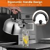 NewHome "2.1-Quart Stainless Steel Whistling Tea Kettle: Induction & gas compatible with insulated handle" Silver - 2 of 4