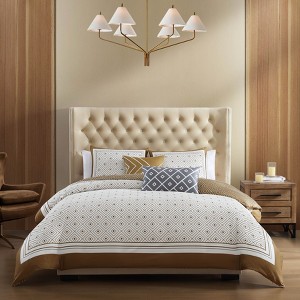 Bebejan Geometric Latte 100% Cotton 5 Piece Reversible Comforter Set - 1 of 4