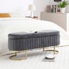 NicBex 50 Inch Oval Storage Ottoman Bench with Golden Metal Legs for Bedroom,Living Room,Entryway,Window - 2 of 2