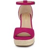 Allegra K Women's Ankle Strap Wedge Heel Open Toe Sandals - 2 of 4