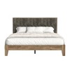 Galano PVTcus with Velvet Brown Wood Frame Upholstered Queen Platform Bed with Headboard - 2 of 4