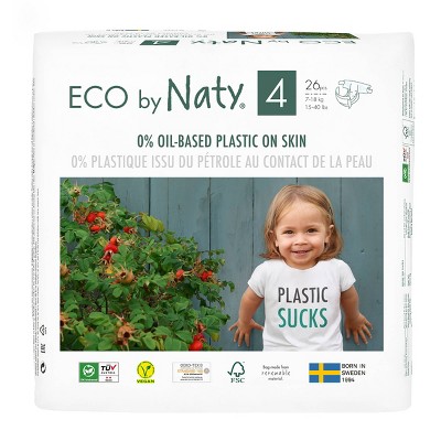Image of Eco by Naty Premium Disposable Diapers for Sensitive Skin - Size 4 - 6pk/156ct