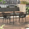 LeisureMod Devon Aluminum Stackable Outdoor Dining Armchair Set of 2 - image 2 of 4