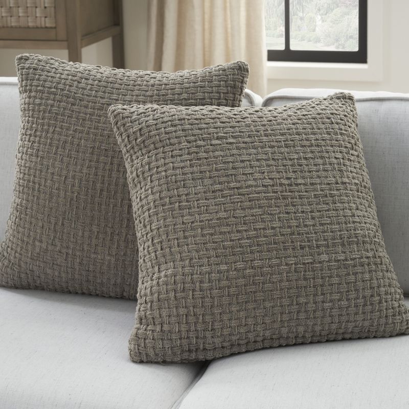 Mina Victory Lifestyle Woven Chenille 18" x 18" Set of 2 Indoor Throw Pillow, 5 of 9