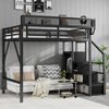 TiramisuBest Loft Bed with Staircase Storage Shelves Wardrobe Space Saving High Loft Modern Sturdy Metal Frame for Kids Teens - 3 of 4