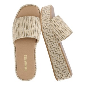 CUSHIONAIRE KUDOS Women’s Platform Sandals – Wedge Sandals for Women, Comfortable Slip-On Shoes, Dressy Summer Sandals with Cushioned Footbed - 1 of 4