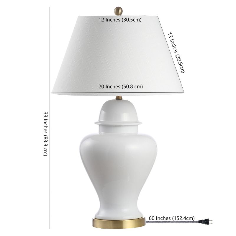 33" Ceramic/Iron Modern Classic Table Lamp (Includes LED Light Bulb) - JONATHAN Y, 5 of 6