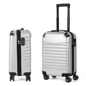 Oumilen Carryon 20" Hardside Suitcase ABS Spinner Luggage with Lock - Shell in Silver - 1 of 1