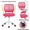 FurnitureR Study Desk Chair Armless Cute, Ergonomic Small Swivel Adjustable Rolling Lightweight Task Chair with Wheels, Hot Pink - 4 of 4