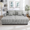 Loveseat Sofa Double Chaise Lounge Sleeper Sofa Bed Recliner Couch with Adjustable Back, Phone Holder, Cup Holders & Storage Compartments - ModernLuxe - 2 of 4