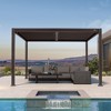 Purple Leaf Louvered Pergola with Retractable Roof, Adjustable Aluminum Hardtop Gazebo for Patio - 2 of 4