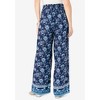 Roaman's Women's Plus Size Printed Wide Leg Pant - 40 W, Navy Porcelain Border - 3 of 4
