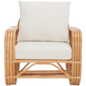Beia Accent Chair W/ Cushion - ACH6521A - White/Natural - Safavieh - 1 of 4