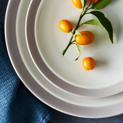 Sand Ceramic 4-Piece Breakfast Bowl and Plate Set