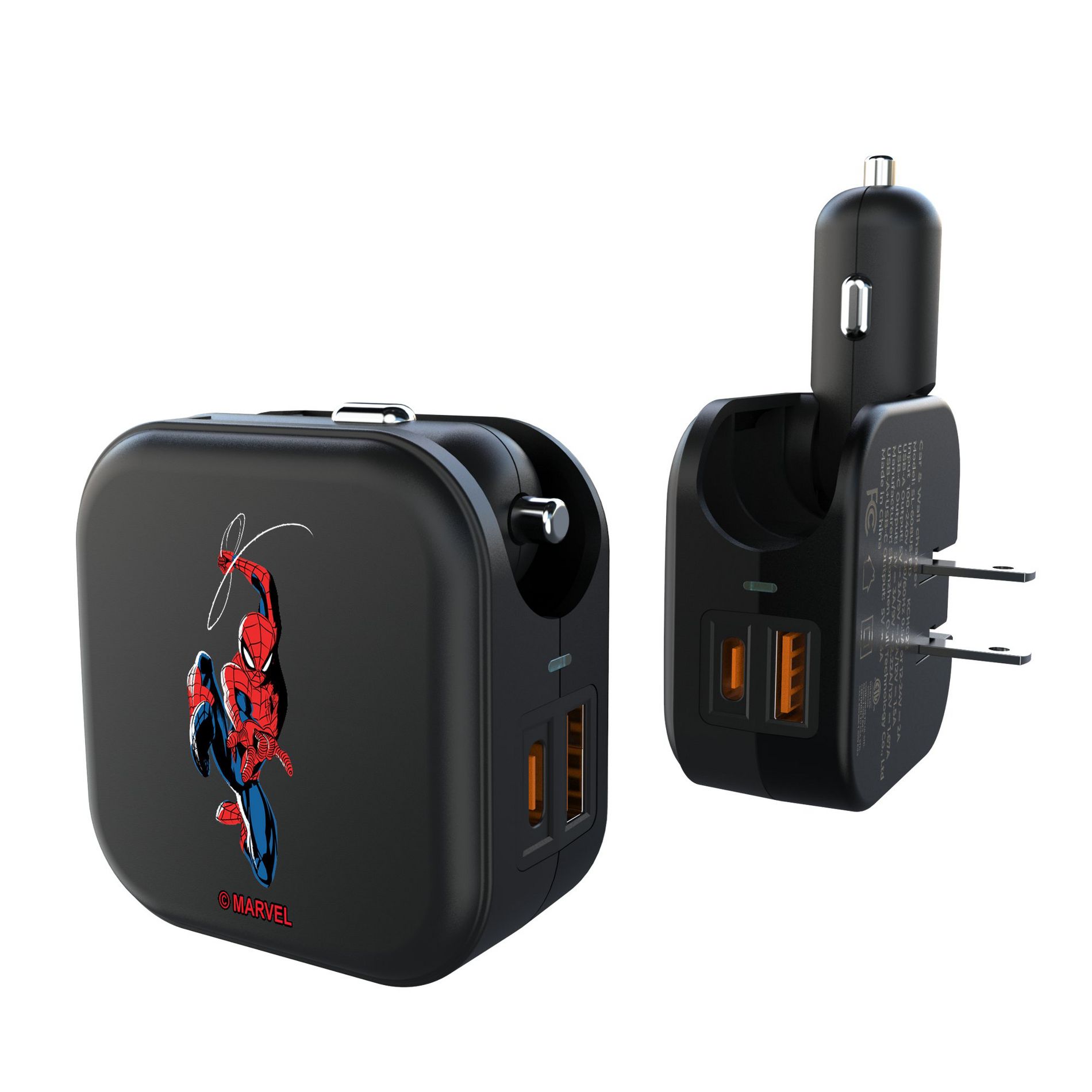 Marvel Spider-Man Badge 18-Watt 2 in 1 USB A/C Charger
