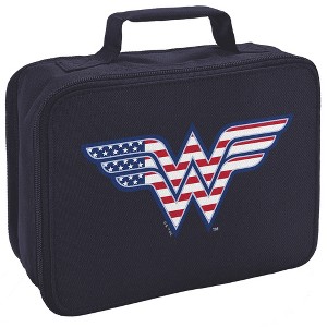 Wonder Woman Usa American Flag Logo Insulated Soft Sided Lunch Box - 1 of 4