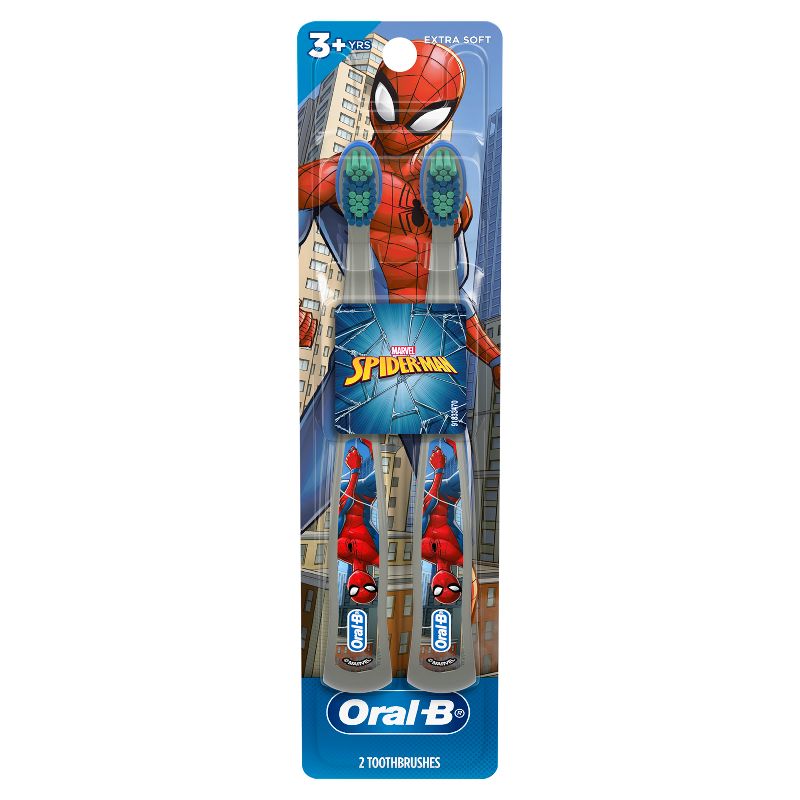 Oral-B Kids&#39; Toothbrush featuring Marvel&#39;s Spider-Man Soft Bristles - 2ct, 3 of 11