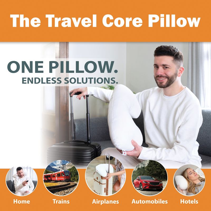 Core Products Travel Portable Cervical Neck & Head Support Sleep Pillow, 2 of 10