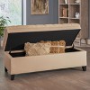 CAVINAS Velvet Storage Ottoman Bench with Curved Arms and Wood Tapered Legs,Upholstered Storage Ottoman,Storage Benches for Living Room,Bedroom - 2 of 4