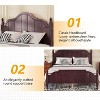 Okak Full/Queen Vintage Platform Beds with Headboard & Support Slats,Solid Wood Bed Frame for Primary Bedroom,No Spring Box Needed - 4 of 4