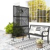 Outsunny Decorative Metal Outdoor Privacy Screen, Freestanding Privacy Fence Screen Outdoor Divider with Stand, 78" H x 48" W - 2 of 4