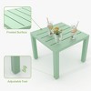 3 Piece Iron Bistro Set, Outdoor Square Patio Table and Chairs Set of 3, Modern Stackable Conversation Patio Furniture for Balcony, Deck, Backyard, - 3 of 4