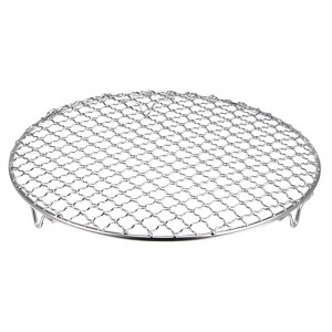 Unique Bargains Stainless Steel Round Cross Wire Barbecue Grill with Legs - 1 of 4