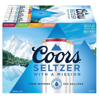 Coors Hard Seltzer Variety Pack - 12pk/12 fl oz Slim Cans