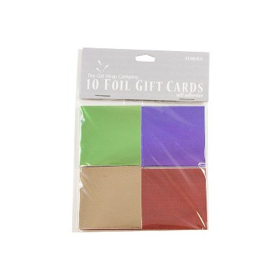 JAM Paper Foldover Gift Tag Cards Green Purple Gold & Red Foil 10/Pack 367530924