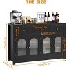 55'' Sideboard Buffet Cabinet, With Adjustable Shelves,3 Drawers and 4 Doors, Wine Storage Buffet Coffee Bar for Dining Room Living Room - 3 of 4