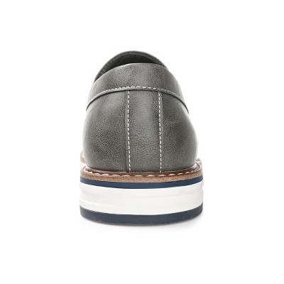 Harrison Modern Grey Faux Leather Casual Loafers with Comfort Foam