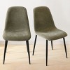 Set of 2 Upholstered Dining Chairs with Metal Legs, Modern Fabric Accent Chairs for Kitchen or Dining Room-Maison Boucle - 4 of 4