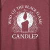 Women's - Hocus Pocus - Who Lit The Black Flame Candle Lightweight French Terry Wide Neck Long Sleeve Shirt - 2 of 4