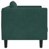 vidaXL Velvet Accent Sofa Chair - Dark Green, Living Room Armchair with Cushion and Pillow, 28x30.3x27.6 inch, Comfort Seating - 4 of 4