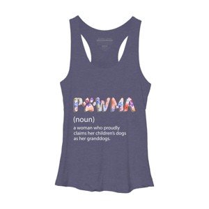 Women's Design By Humans Grandmother Loves Grandogs Pawma By littlesenh1 Racerback Tank Top - 1 of 2