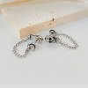 Punk Rock Stainless Steel Earrings: Skull Head Studs with Long Chain Dangle - 4 of 4