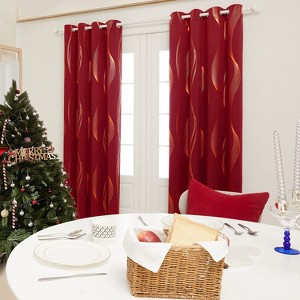 Deconovo Gold Wave 52 Width Curtain (2 Panel) - 1 of 4