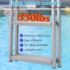 5-Step Flip Up Dock Ladder Marine Pontoon Boat Ladder 350 lbs Capacity Non-slip - 2 of 4
