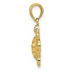 Black Bow Jewelry 14k Yellow Gold Small Diamond-Cut Sea Turtle Pendant, 13mm (1/2 Inch) - 2 of 4