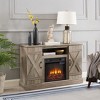 NicBex 47 Inch Fireplace TV Stand with Storage Cabinet for TV Up to 43",Modern Media Entertainment Center with Electric Fireplace Insert,Gray - 2 of 4